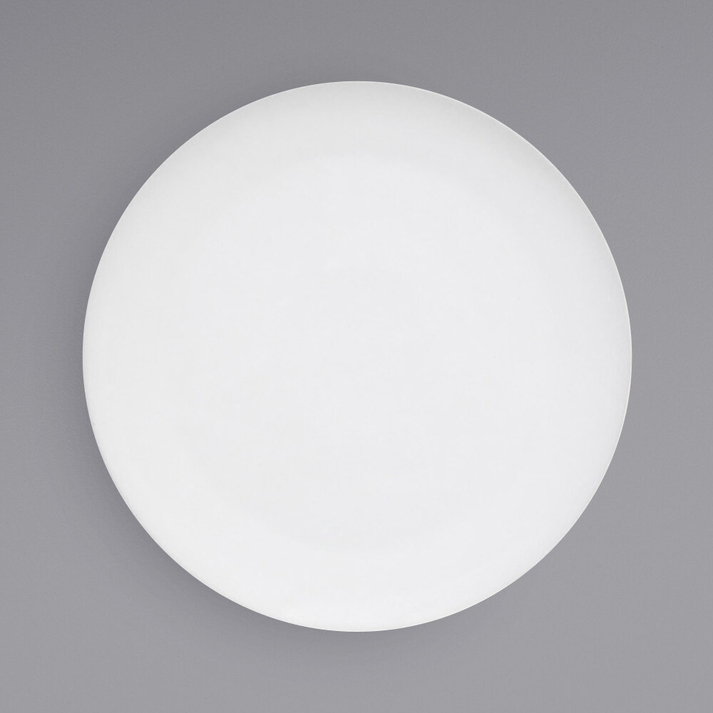 Front of the House DDP058WHP22 Canvas 10" White Round Porcelain Flat Plate - 6/Case