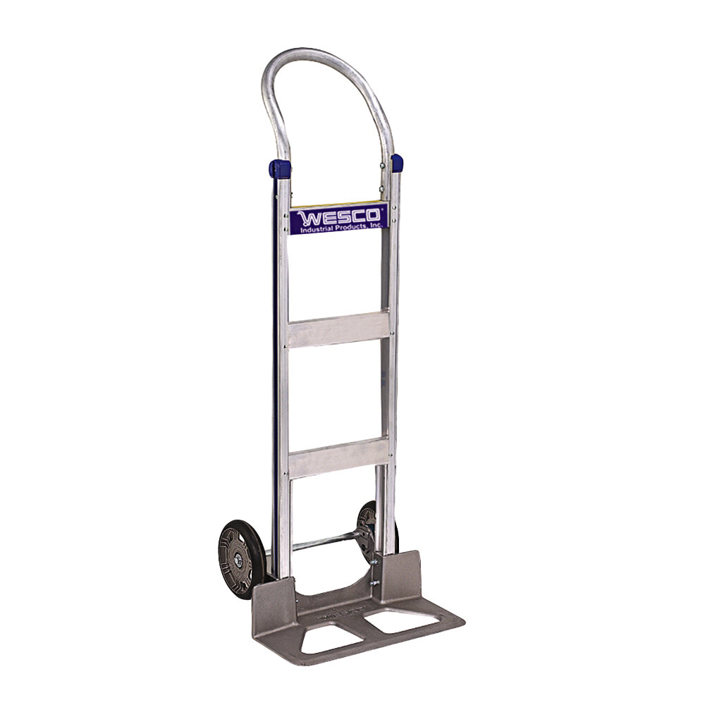 Wesco Industrial Products Cobra-Lite Series 410 600 lb. Aluminum Hand Truck with 8" Moldon Rubber Wheels and 14" Nose Plate 220332