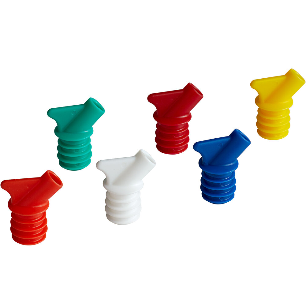 Vollrath 3606A-99 Traex® Bar Keep II Assorted Color Spouts - 6/Pack