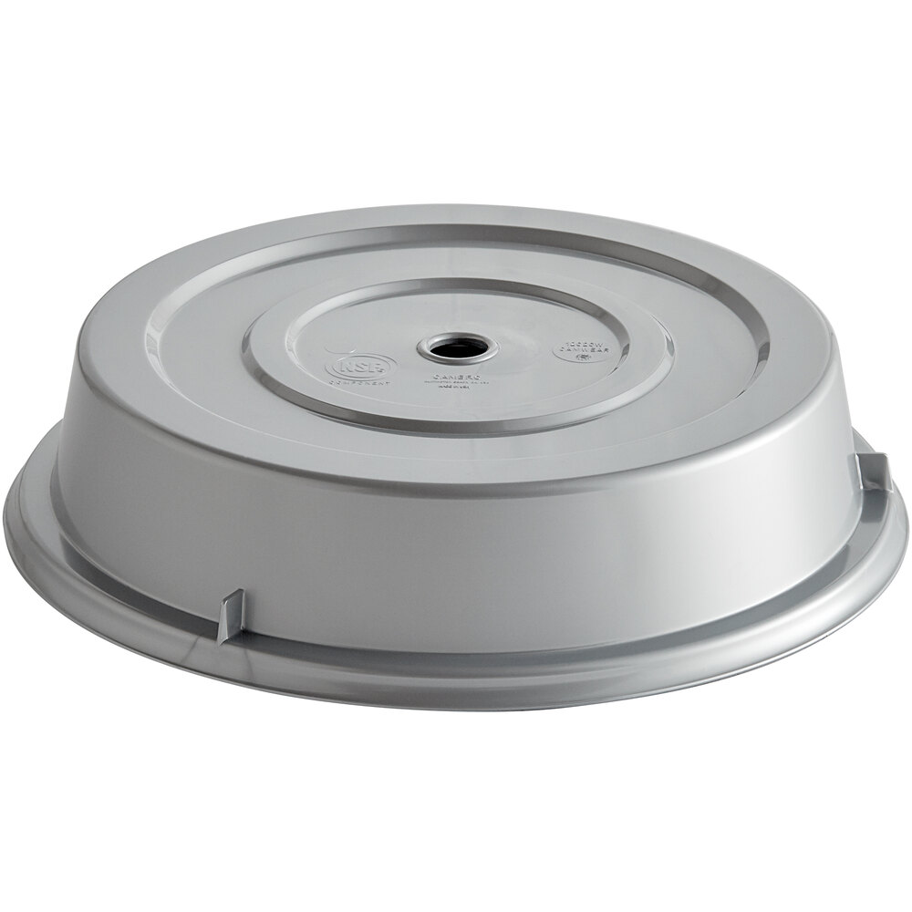 Cambro 1202CW486 Camwear® 12 1/8" Silver Metallic Camcover Plate Cover - 12/Case