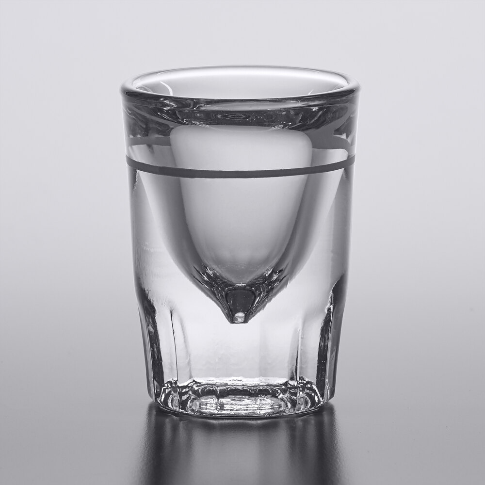 Anchor Hocking 5280/1612UL 1.25 oz. Fluted Shot Glass with 0.5 oz. Pour Line - 72/Case