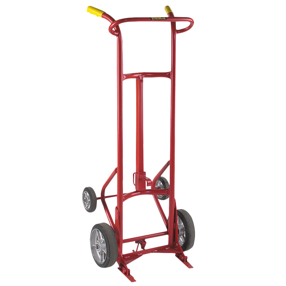 Wesco Industrial Products 1,000 lb. Deluxe Series 4 Wheel Steel Drum Truck with (2) 10" and (2) 6" Rubber Wheels 240001
