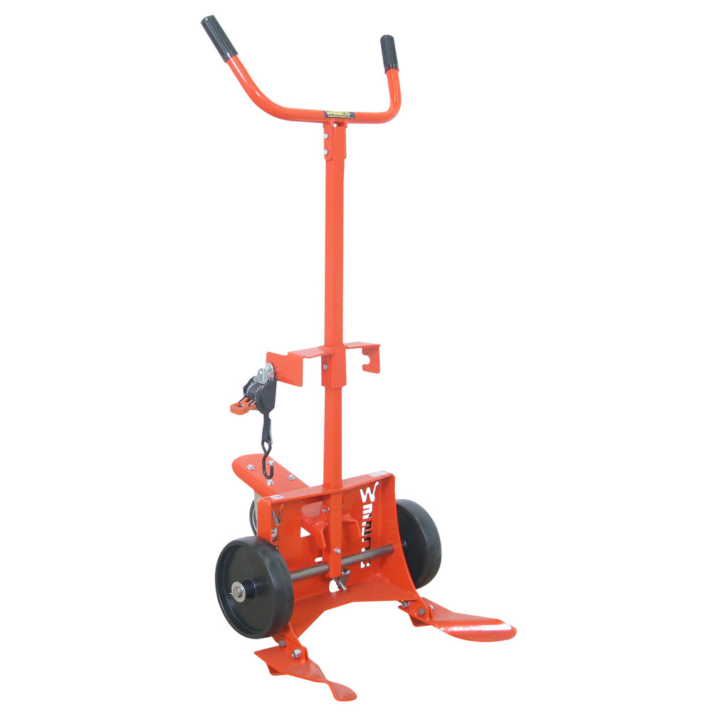 Wesco Industrial Products 1,000 lb. Poly Drum Truck with (2) 10" Polyolefin Wheels and Steel Ratchet Belt 240053