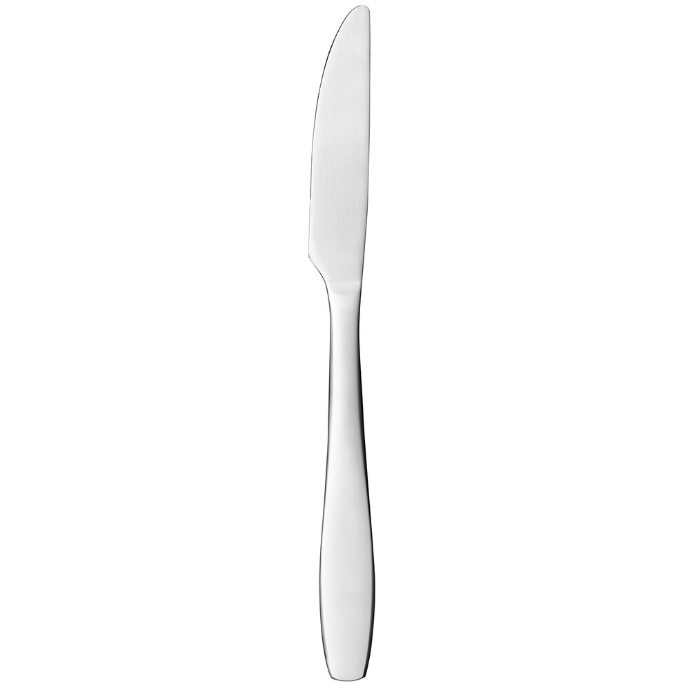 Libbey 318 5501 Cresswell 9" 18/0 Stainless Steel Heavy Weight Solid Handle Dinner Knife with Serrated Blade - 12/Case