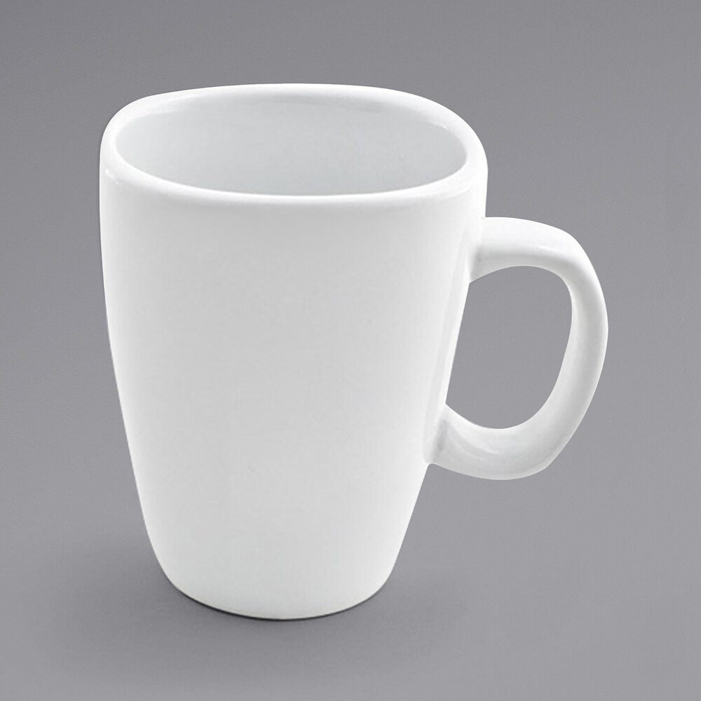Front of the House DMU009WHP23 Mod 11 oz. Bright White Porcelain Mug - 12/Case