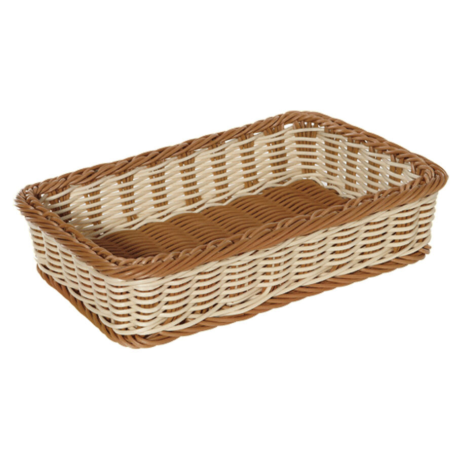 GET WB-1513-TT Designer Polyweave 17 1/2" x 11 1/2" x 3 3/4" Two-Tone Rectangular Plastic Basket - 6/Pack