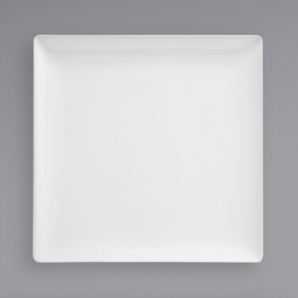 Front of the House DAP017WHP23 Mod 8 1/4" Bright White Square Porcelain Plate - 12/Case