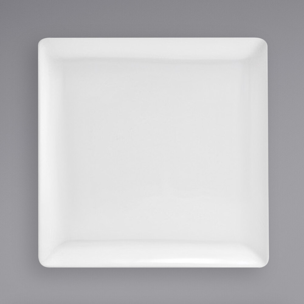Front of the House DAP026WHP23 Mod 5" Bright White Square Porcelain Plate - 12/Case