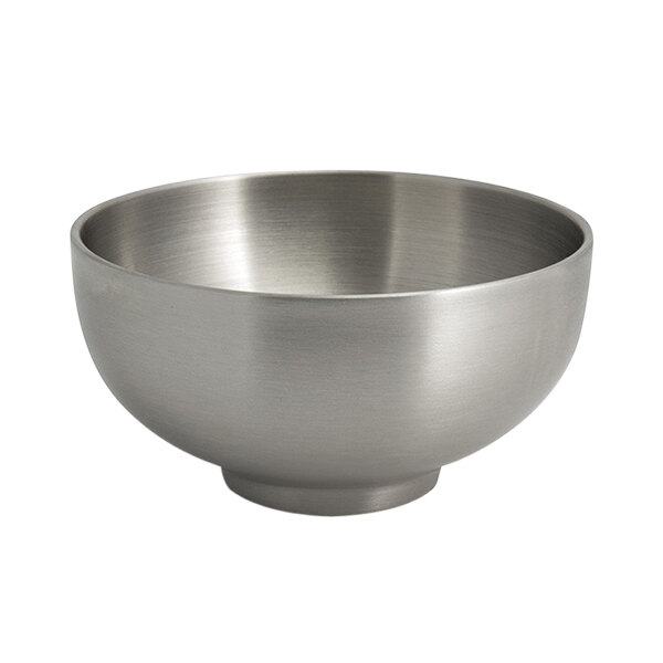 Front of the House DBO165BSS22 Harmony 16 oz. Brushed Stainless Steel Round Double Wall Bowl - 6/Case