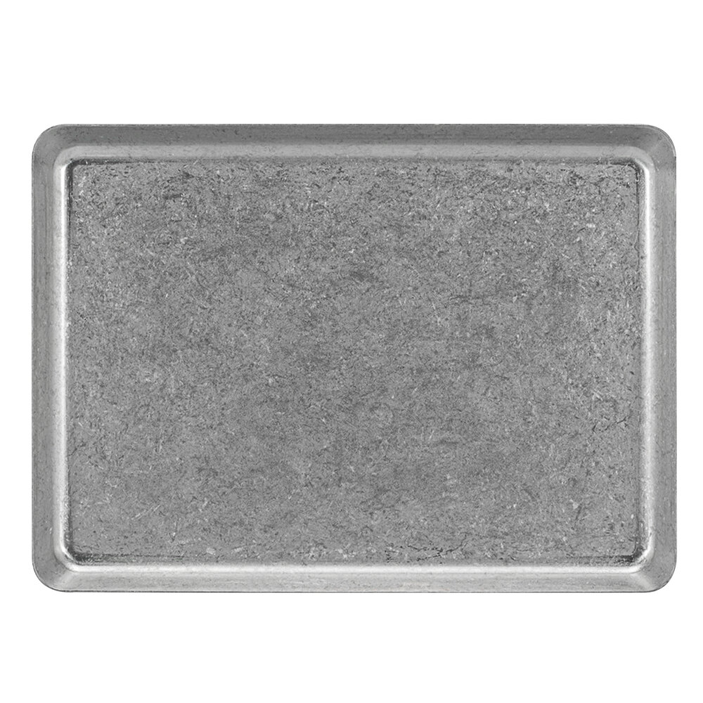 Front of the House DAP083ANS22 Mod 8 1/4" x 6" Rectangular Antique Finish Stainless Steel Plate - 6/Case