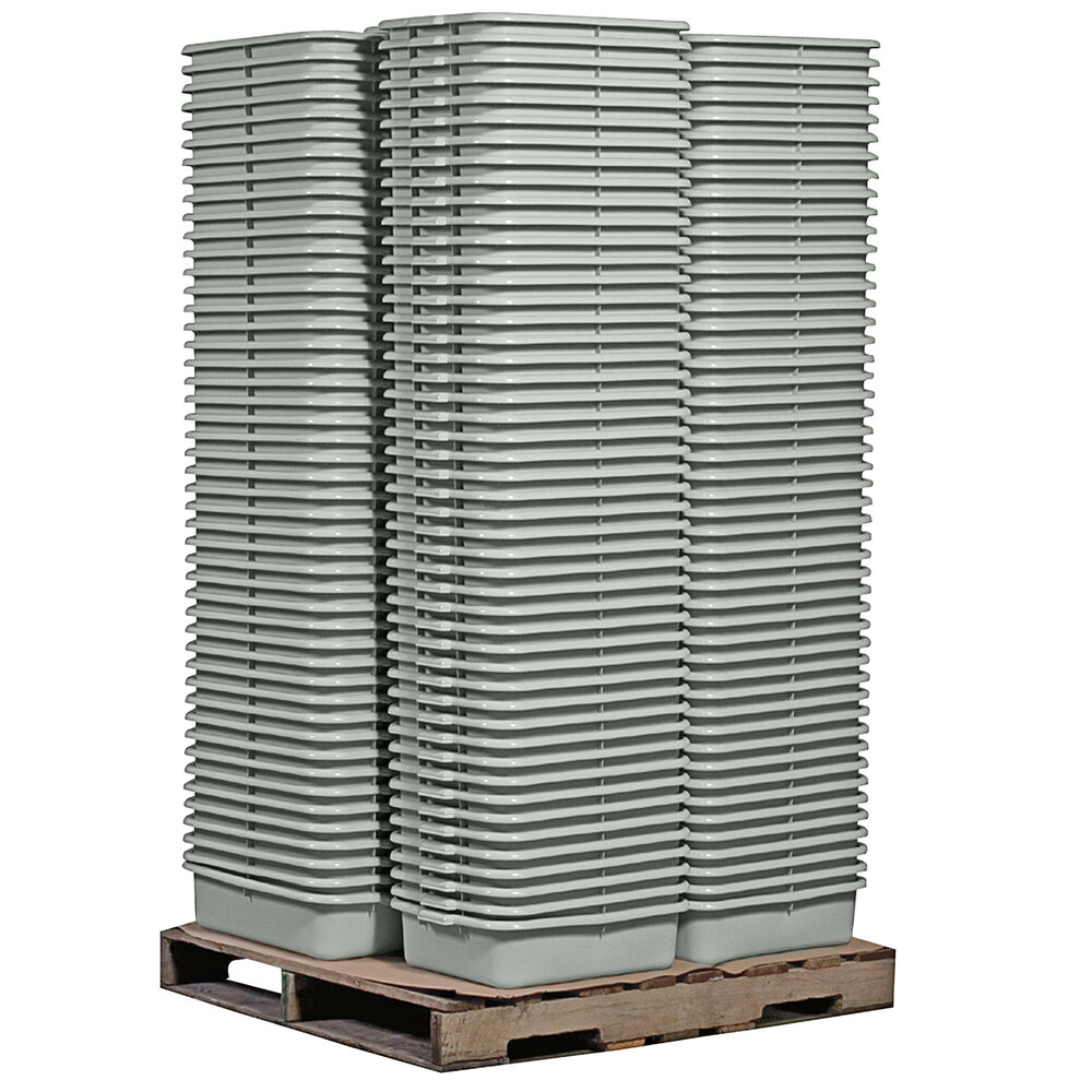 Tablecraft P1537G G 20" x 15" x 7" Gray High Density Polyethylene Bus Tub - Bulk