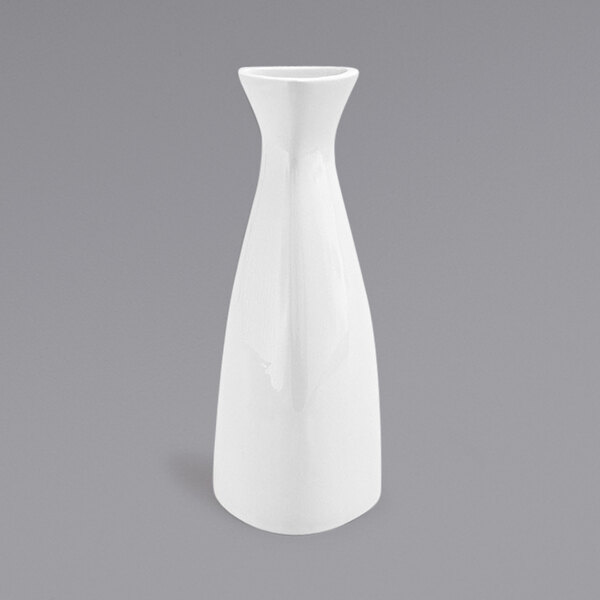 Front of the House TSB004WHP22 Kyoto 12 oz. Bright White Porcelain Bud Vase - 6/Case
