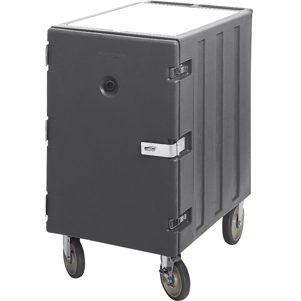 Cambro 1826LBCSP615 Camcart® Charcoal Gray Non-Electric Single Compartment Insulated Food Storage Box Carrier with Casters and Security Package