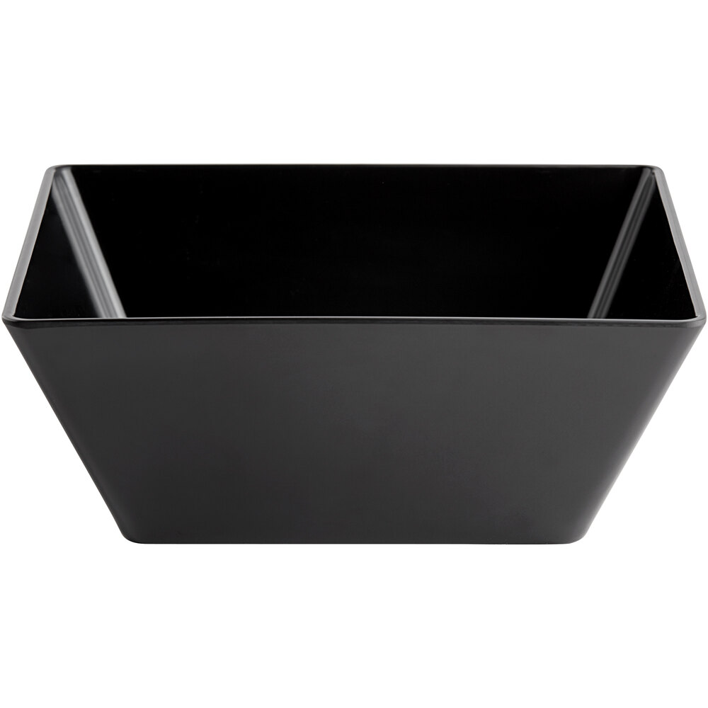 Acopa Rittenhouse 112 oz. Square Black Melamine Bowl