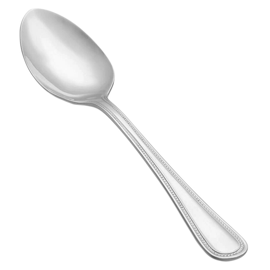 Vollrath 48228 Brocade 8 1/4" 18/0 Stainless Steel Heavy Weight Serving Spoon - 12/Case