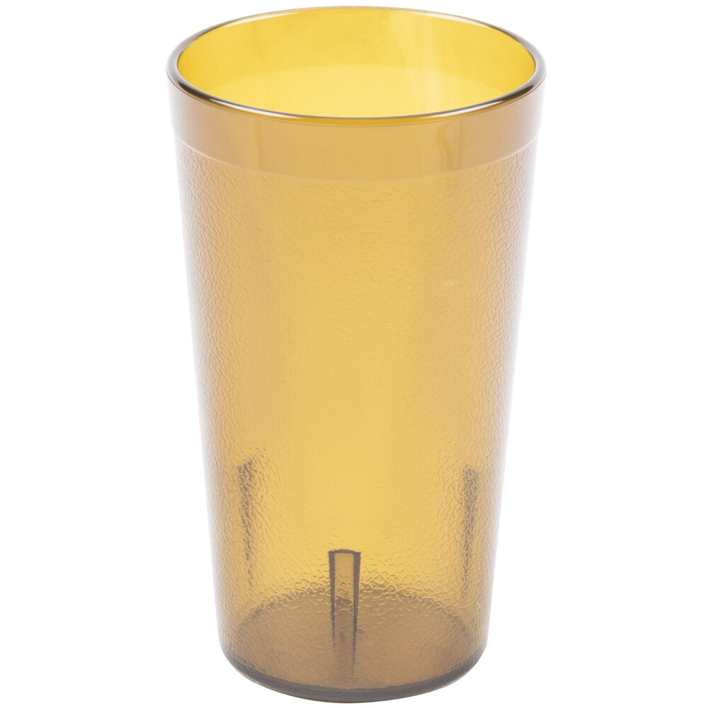 Carlisle 521213 Stackable 12 oz. Amber SAN Plastic Tumbler - 6/Pack