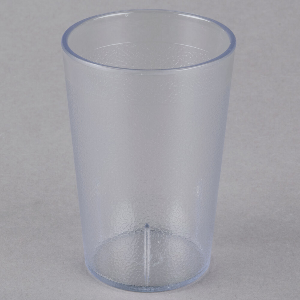 Carlisle 552607 Stackable 8 oz. Clear SAN Plastic Tumbler - 6/Pack