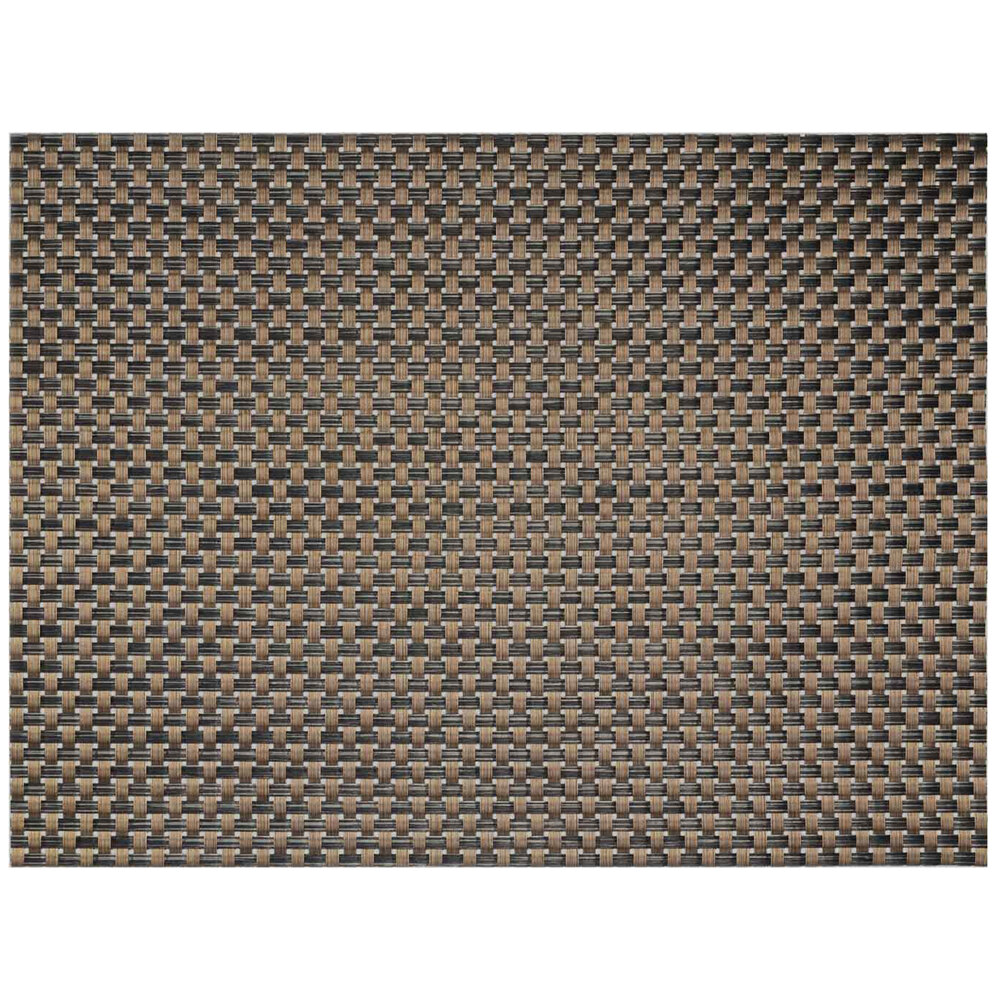 Front of the House XPM053COV83 Metroweave 16" x 12" Copper Large Basketweave Woven Vinyl Rectangle Placemat - 12/Pack