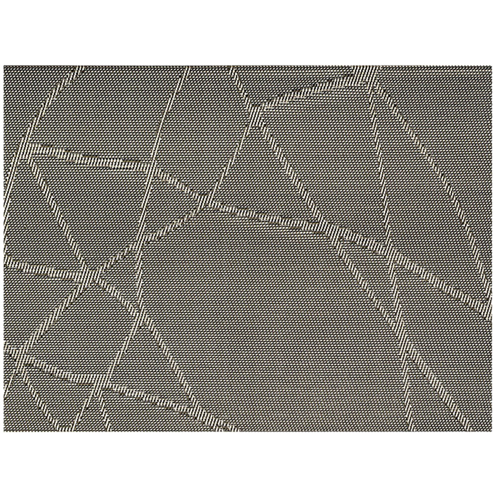 Front of the House XPM092SIV83 Metroweave 16" x 12" Metallic Abstract Woven Vinyl Rectangle Placemat - 12/Pack