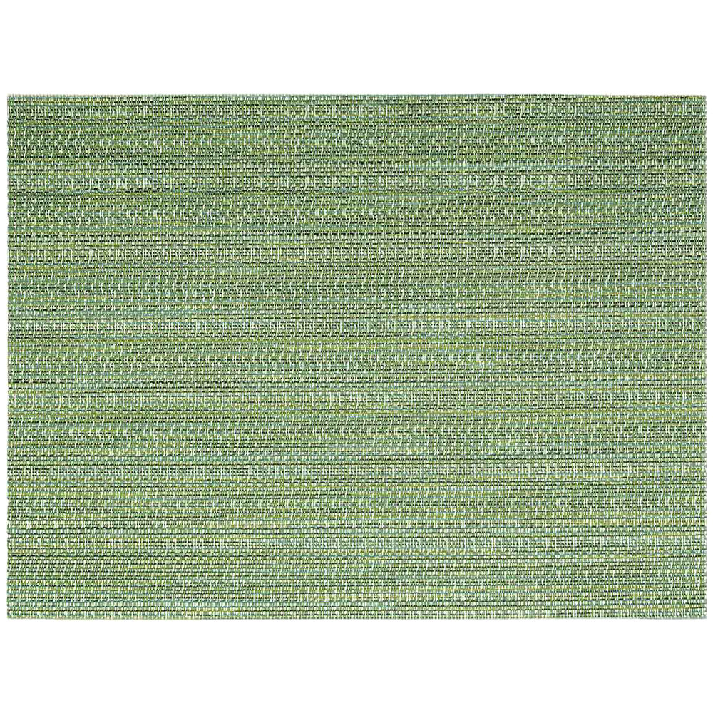 Front of the House XPM095GRV83 Metroweave 16" x 12" Green Urban Woven Vinyl Rectangle Placemat - 12/Pack
