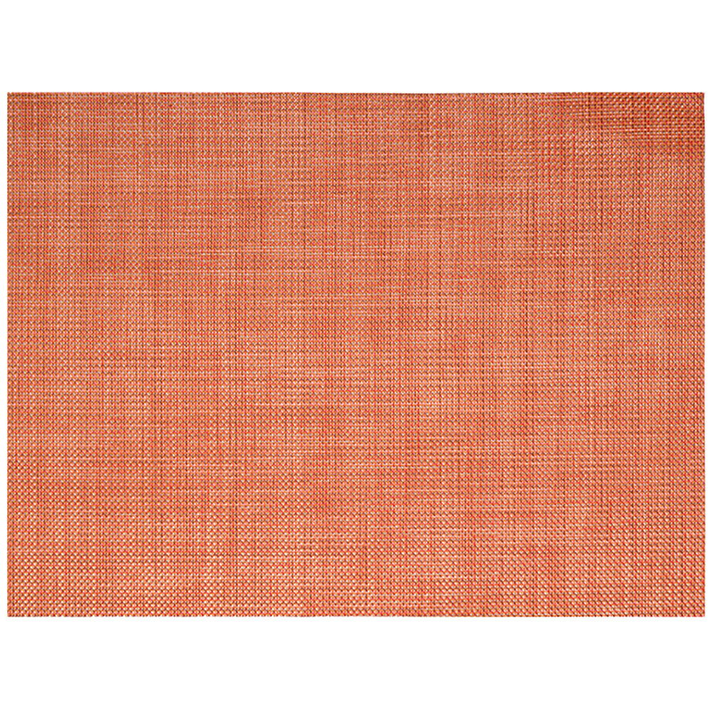 Front of the House XPM099ORV83 Metroweave 16" x 12" Apricot Mesh Woven Vinyl Rectangle Placemat - 12/Pack