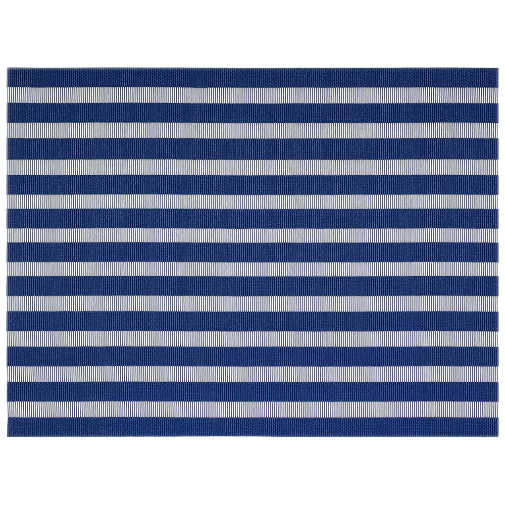 Front of the House XPM102BLV83 Metroweave 16" x 12" Blue Nautical Woven Vinyl Rectangle Placemat - 12/Pack
