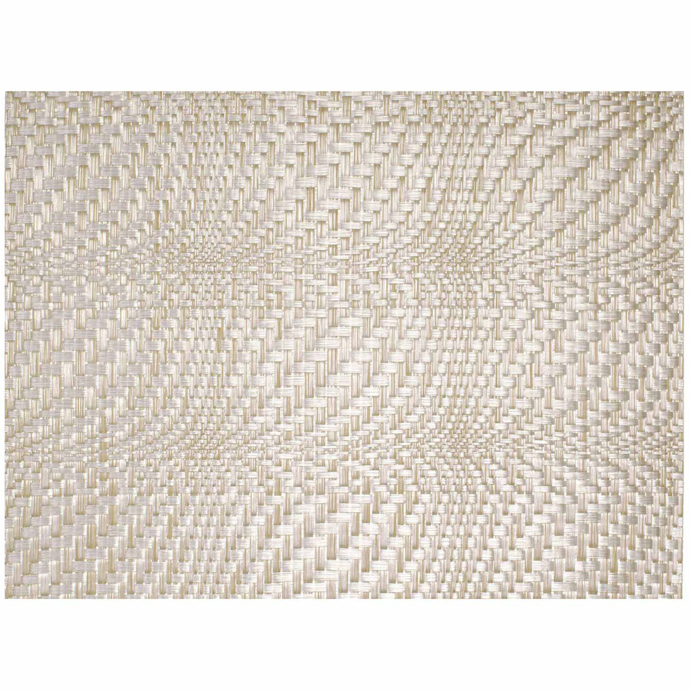 Front of the House XPM104PLV83 Metroweave 16" x 12" Pearl Optic Woven Vinyl Rectangle Placemat - 12/Pack