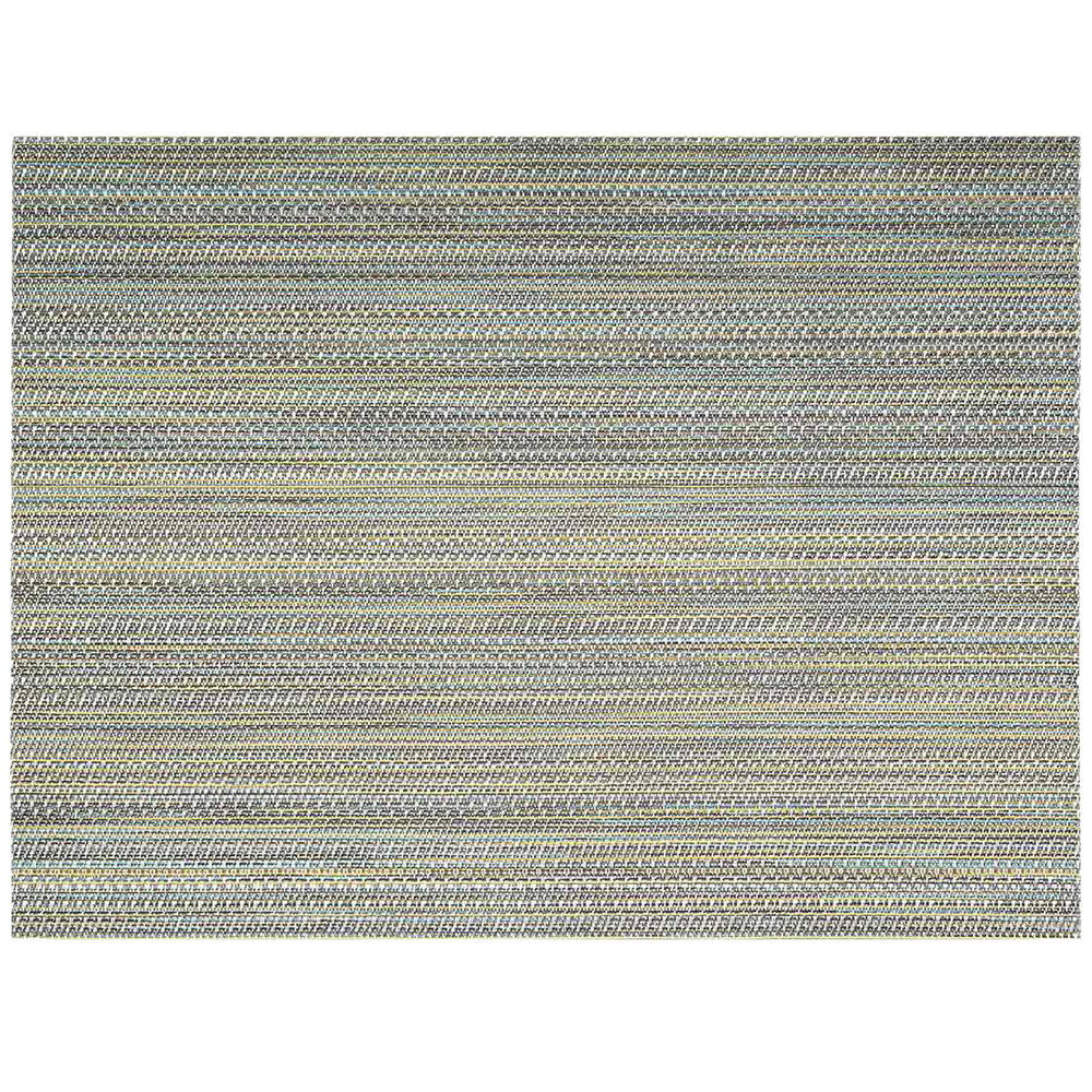 Front of the House XPM105GYV83 Metroweave 16" x 12" Peacock Urban Woven Vinyl Rectangle Placemat - 12/Pack