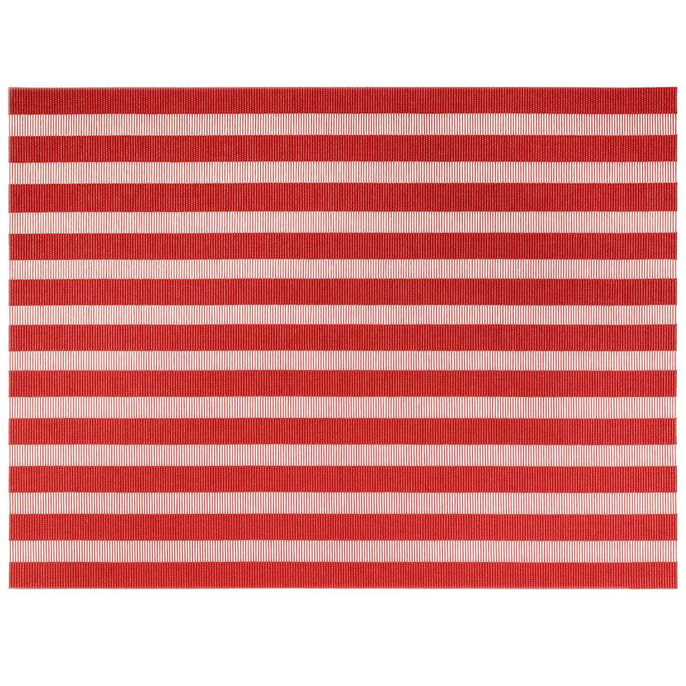 Front of the House XPM109RDV83 Metroweave 16" x 12" Coral Nautical Woven Vinyl Rectangle Placemat - 12/Pack