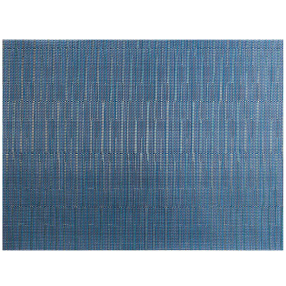Front of the House XPM119BLV83 Metroweave 16" x 12" Blues Rush Woven Vinyl Rectangle Placemat - 12/Pack