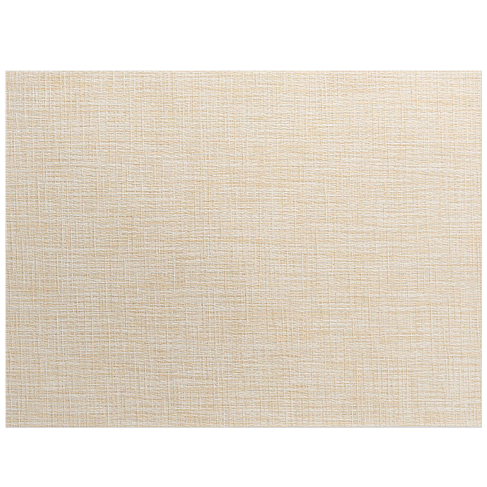 Front of the House XPM121NAV83 Metroweave 16" x 12" Natural Tweed Woven Vinyl Rectangle Placemat - 12/Pack