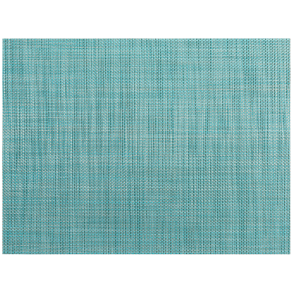 Front of the House XPM125HBV83 Metroweave 16" x 12" Teal Mesh Woven Vinyl Rectangle Placemat - 12/Pack
