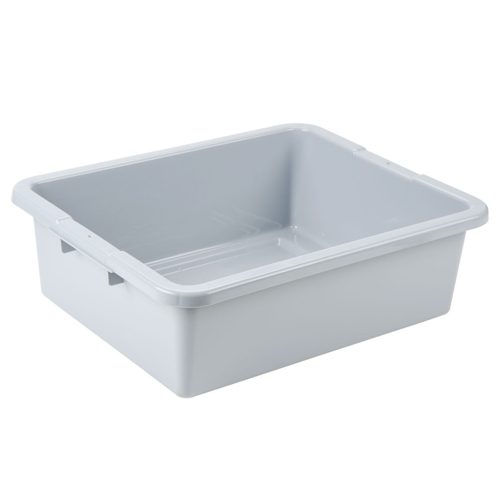 Rubbermaid® FG335192GRAY 21" x 17" x 7" Gray High Density Polyethylene Bus Tub