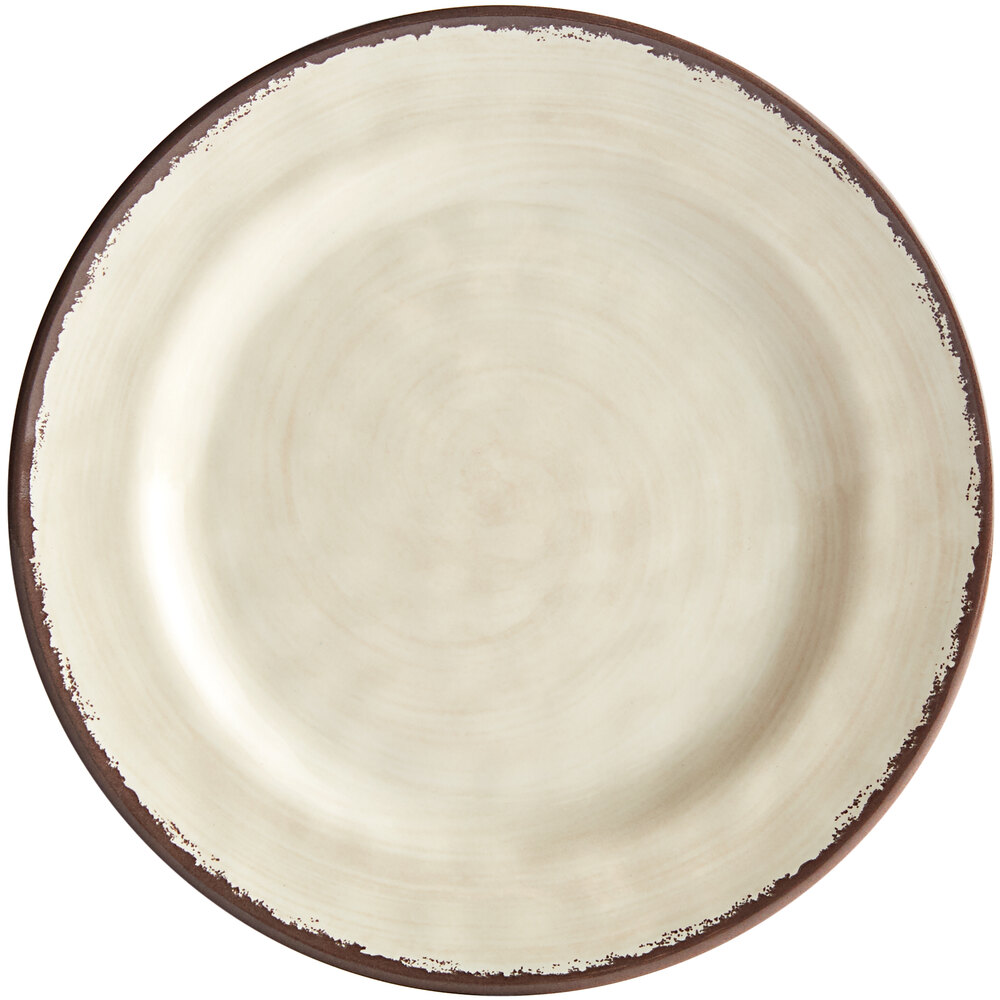 Carlisle 5400753 Mingle 7" Sweet Cream Round Melamine Plates - 12/Case