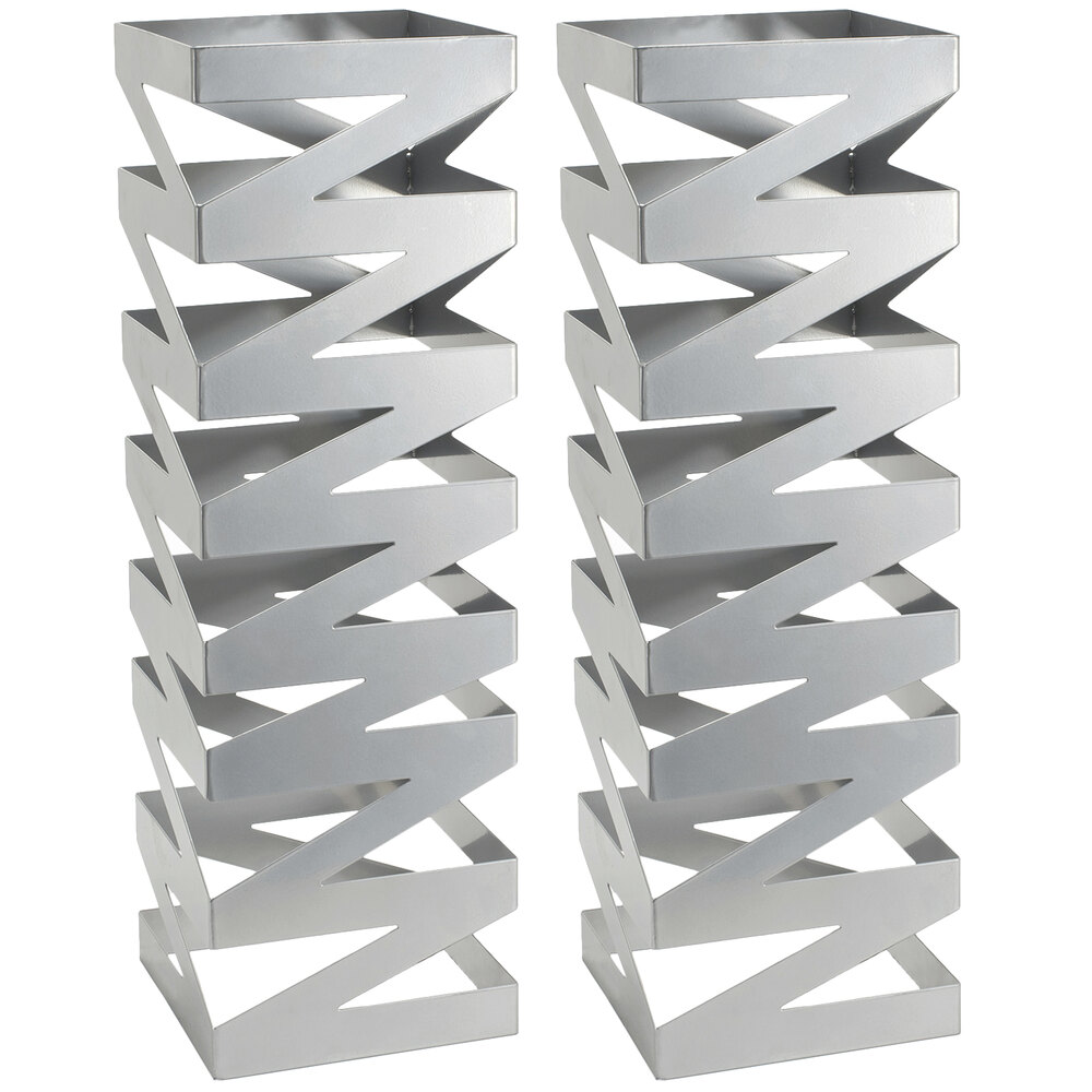 Front of the House BRI007BCI28 Zig Zag 22 1/2" Stainless Steel Square Riser - 2/Set