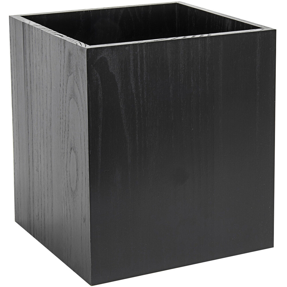 room360 RWA016BKW10 8 3/4" Reversible Black Bamboo Cube Riser