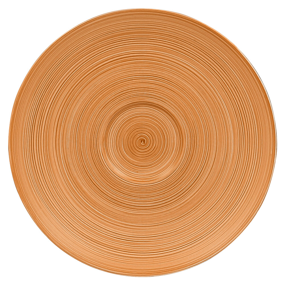 RAK Porcelain TRCLSA13BC Trinidad 5 1/8" Cedar and Black Porcelain Saucer - 12/Case