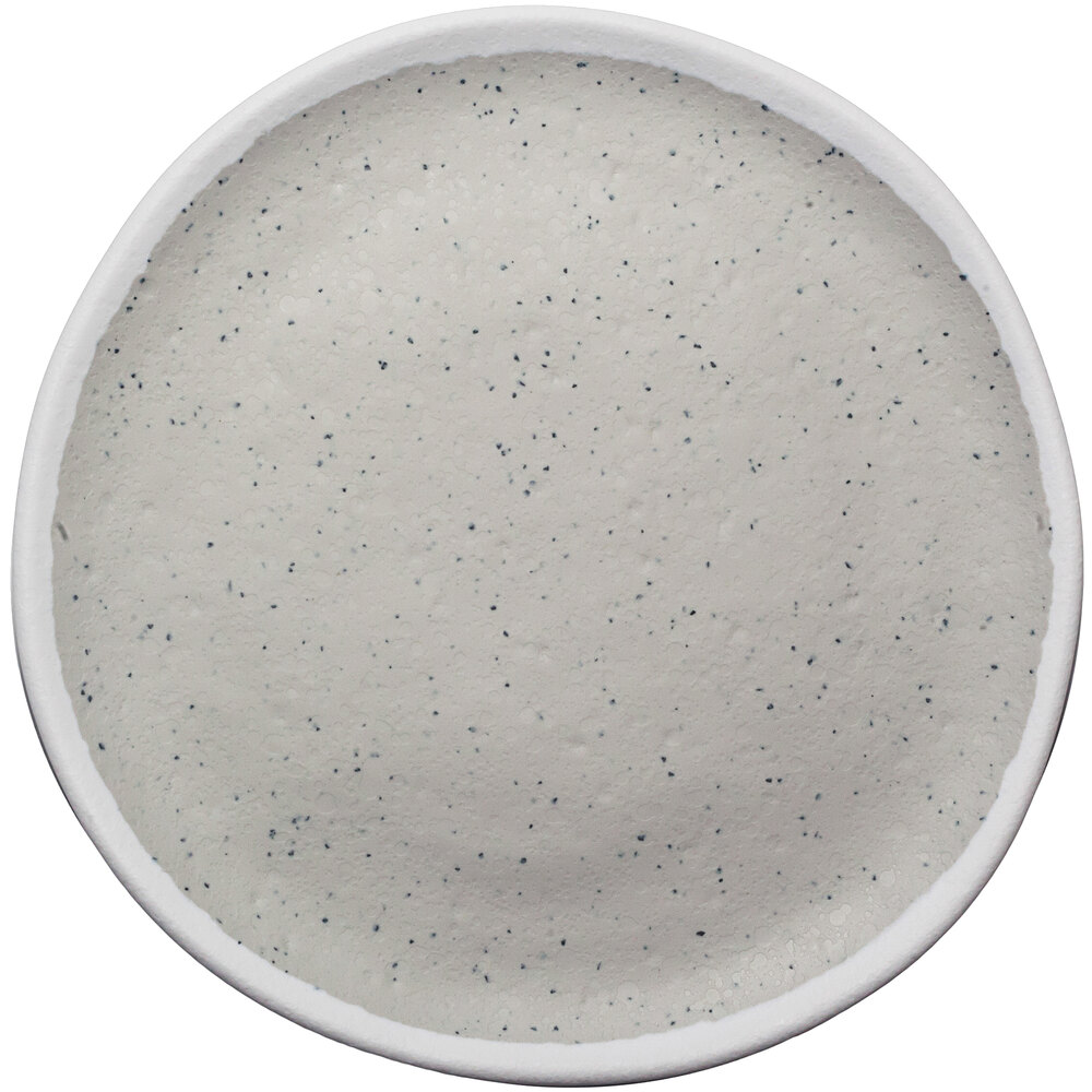 GET P-55-DVG Pottery Market 5 1/2" Coupe Glazed Grey Plate with White Trim - 48/Case