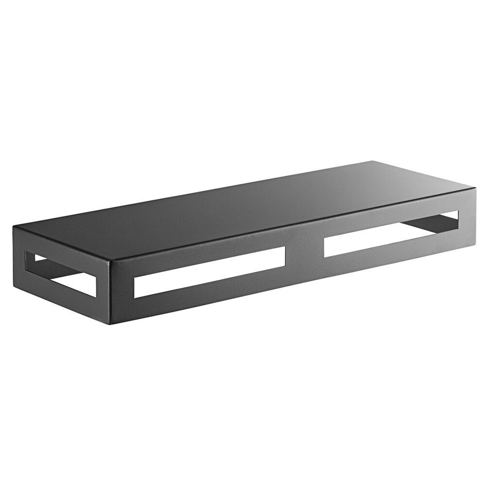 American Metalcraft BR15 Black Twilight Metal Rectangular Multifunctional Riser - 14 5/8" x 5 1/8" x 2"