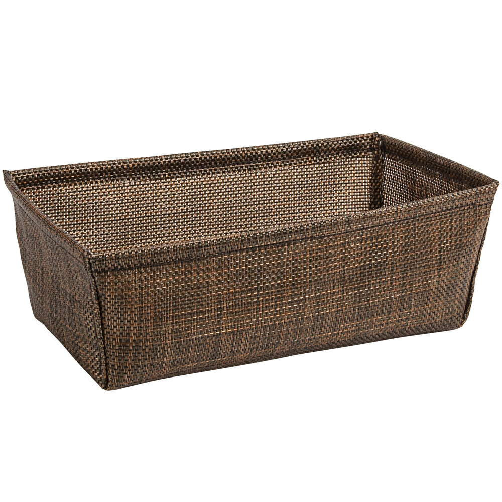 Front of the House RBA004COV22 Metroweave 8 1/2" x 5" x 3" Copper Mesh Woven Vinyl Basket - 6/Case