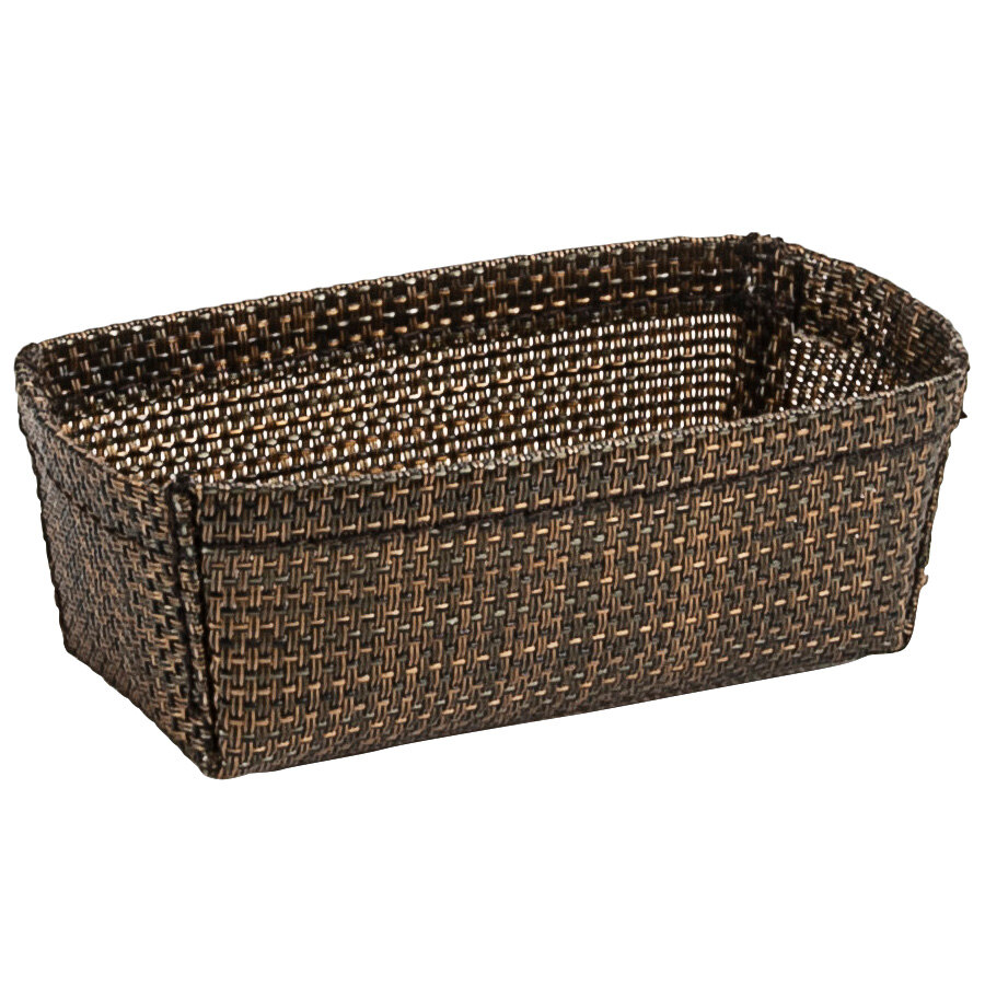 Front of the House TSH009COV24 Metroweave 4" x 2 1/4" x 1 1/2" Copper Mesh Woven Vinyl Basket - 24/Case