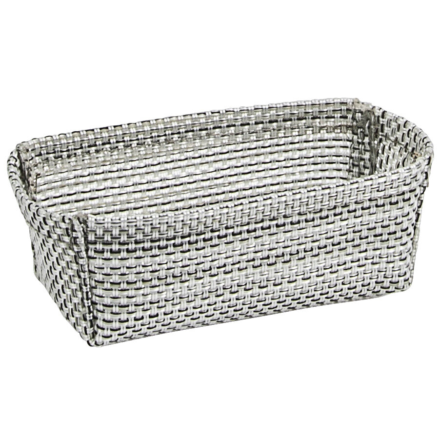 Front of the House TSH009GYV24 Metroweave 4" x 2 1/4" x 1 1/2" Gray Mesh Woven Vinyl Basket - 24/Case