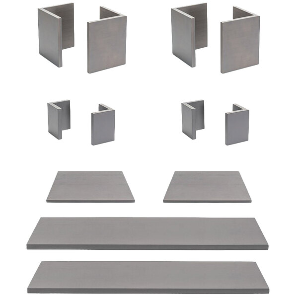 Front of the House BST041MUM28 12-Piece Smoke Bamboo L-Shape Riser Set with Smoke Bamboo Buffet Boards