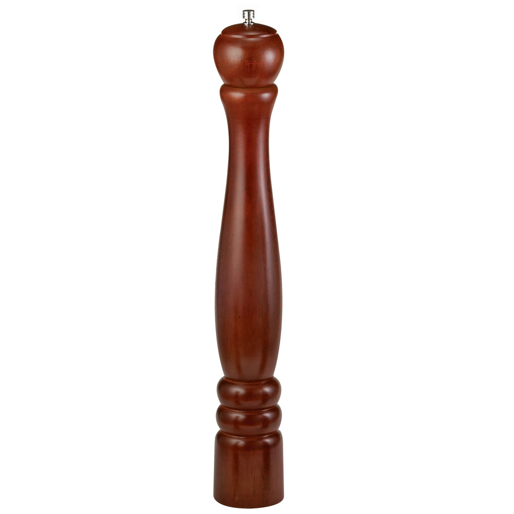 Tablecraft PM1918 18 1/4" Wood Pepper Mill with Mahogany Finish