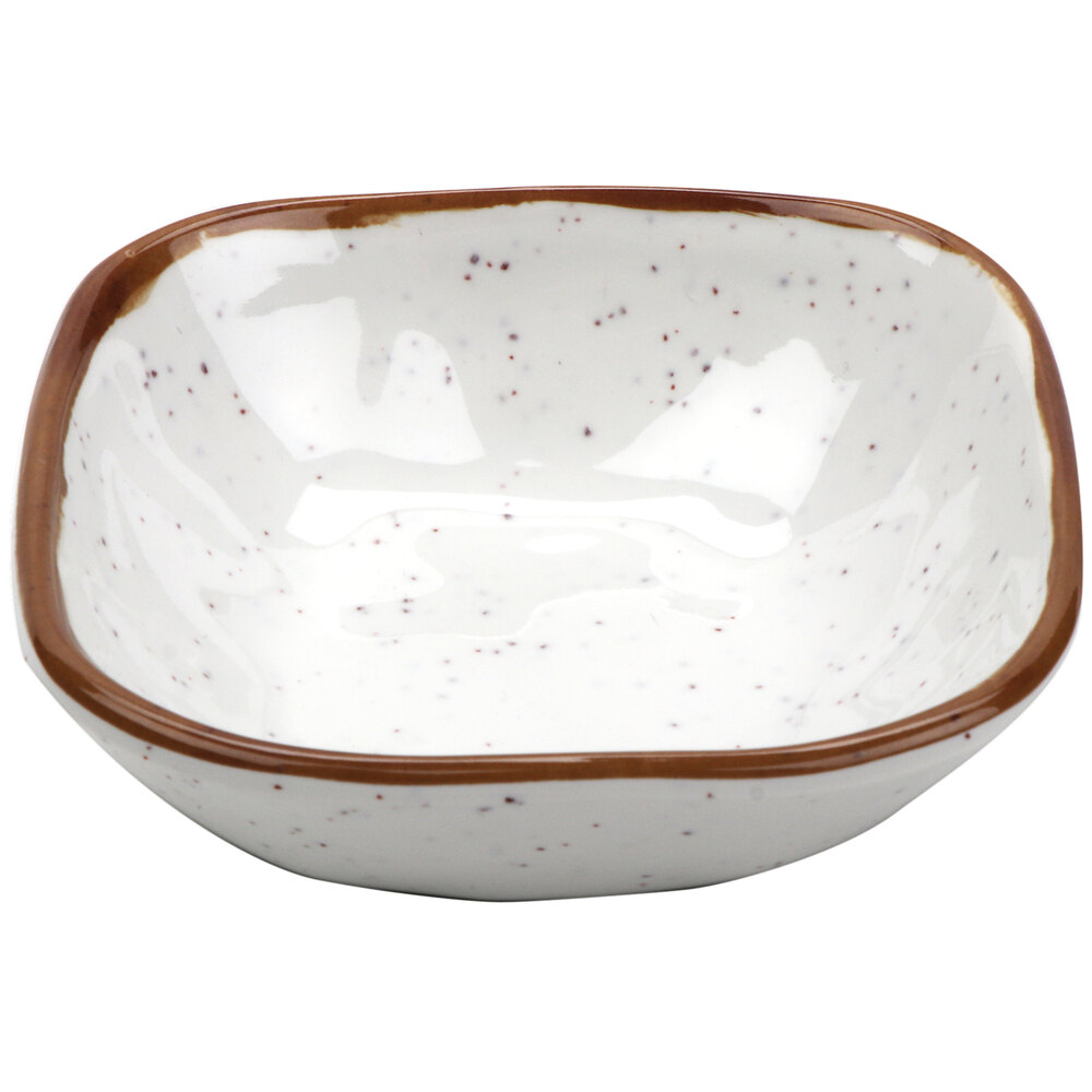 GET SB-5-RM Rustic Mill 5 oz. Glazed Irregular Square Melamine Bowl - 48/Case