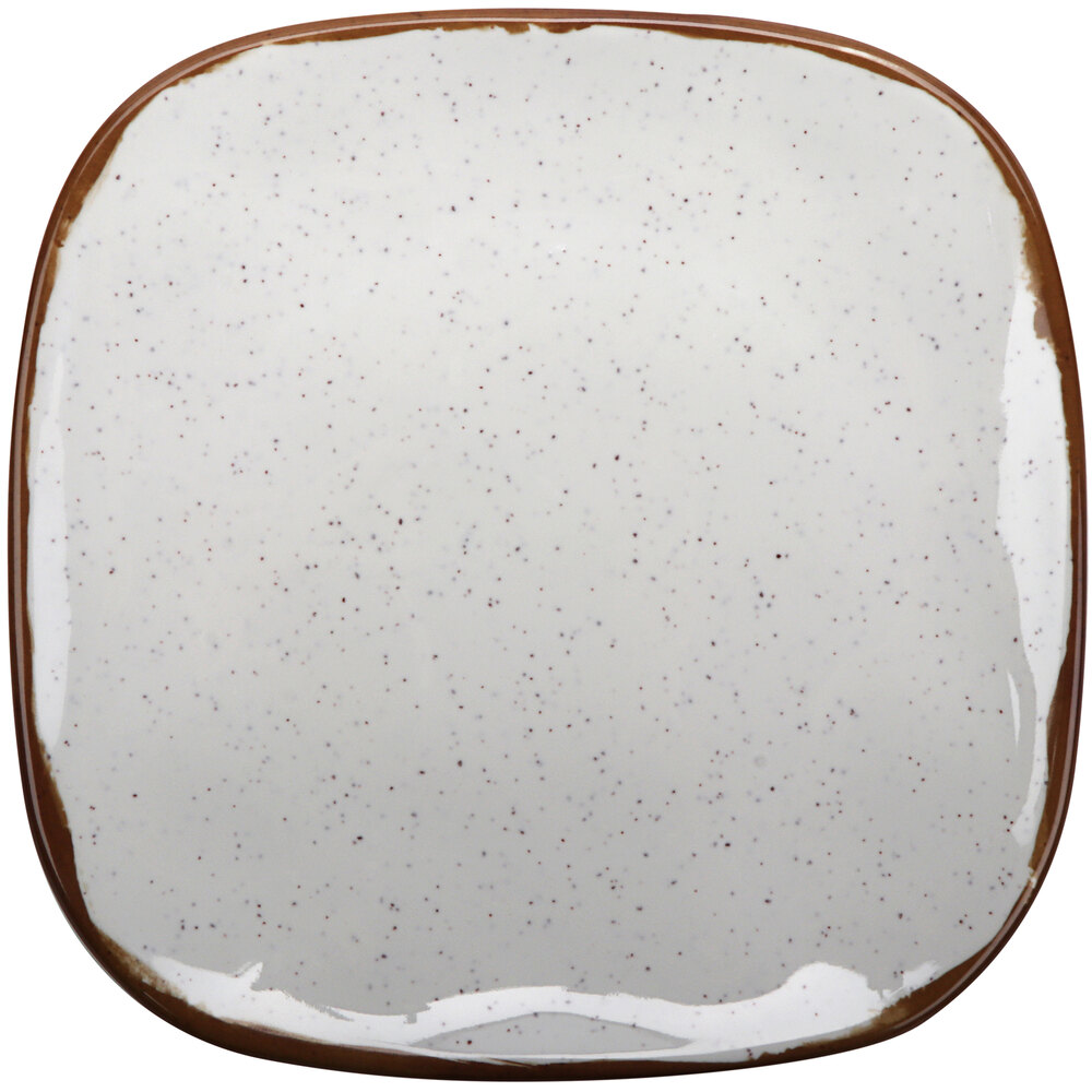 GET SCS-9-RM Rustic Mill 9 1/2" Glazed Irregular Square Melamine Coupe Plate - 12/Case
