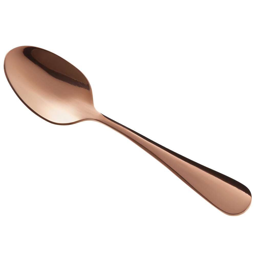 Acopa Vernon Rose Gold 4 1/2" 18/0 Stainless Steel Heavy Weight Demitasse Spoon - 12/Case