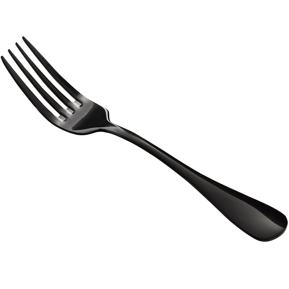Acopa Vernon Black 7 1/2" 18/0 Stainless Steel Heavy Weight Dinner Fork - 12/Case