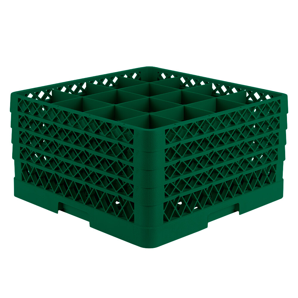 Vollrath TR8DDDD-19 Traex® Full-Size Green 16-Compartment 11" Glass Rack
