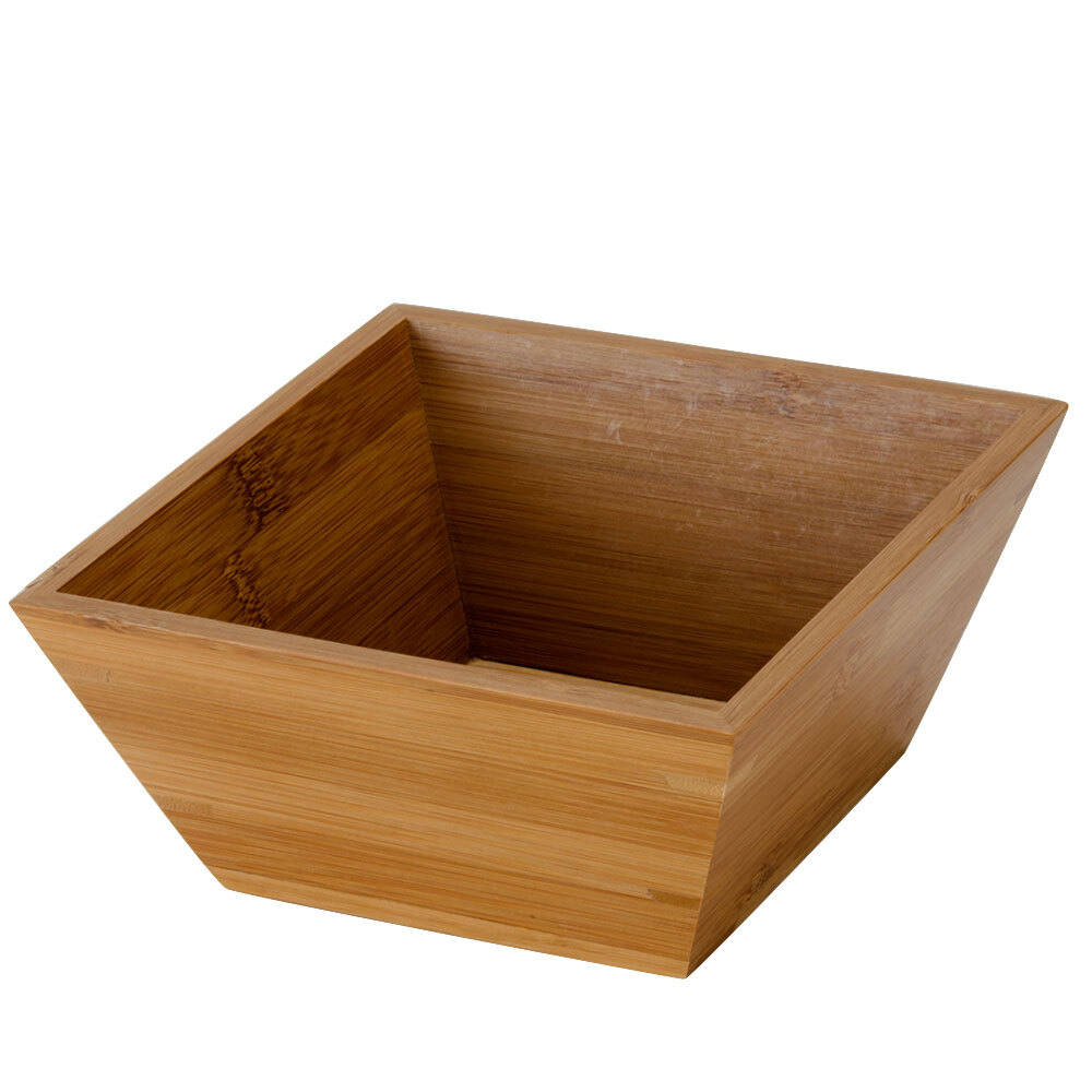 American Metalcraft BAM73 Square Bamboo Bowl - 7" x 3 3/8"